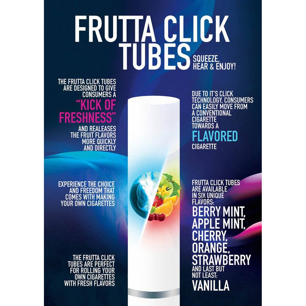 500 FRUTTA Apple Mint Click Ball Capsule Empty Filter Tubes 5 boxes of 100 