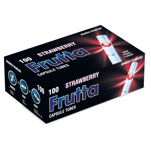 Frutta Click Hülsen Strawberry Filterhülsen mit Aromakapsel 40 Boxen (4000 Hülsen/1 Karton)