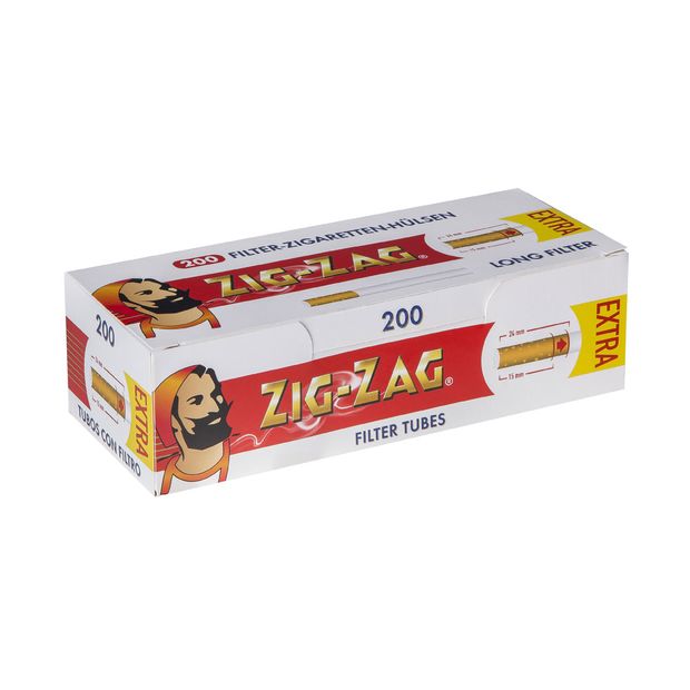 ZIG-ZAG Extra Filter Tubes with extra long Filter 200s 1 box (200x tubes)