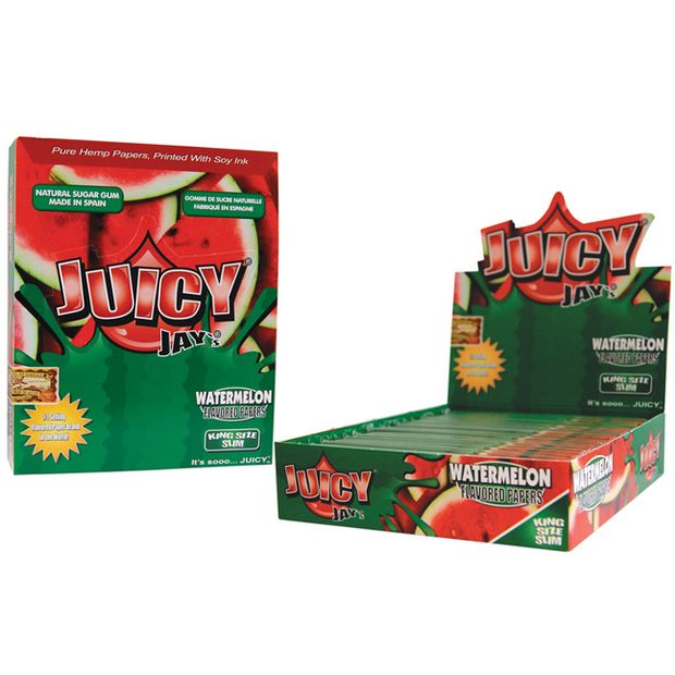 1 Box (24x) Juicy Jays King Size flavoured Papers Watermelon