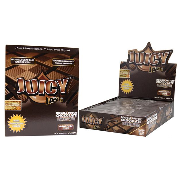 1 Box (24x) Juicy Jays King Size Papers Double Dutch Chocolate