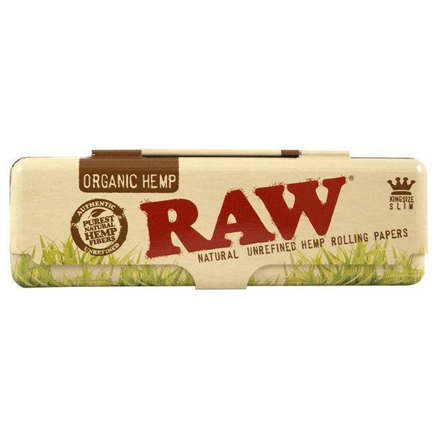 RAW Organic Metal Tin Case 100mm for Kingsize Papers 12 tin cases (1 display)