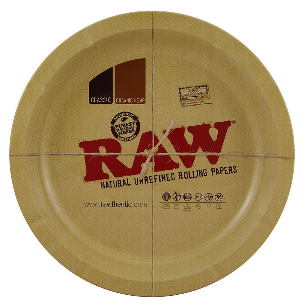 1x RAW Round Metal Tray rundes Tablett Metall 14,0 cm 