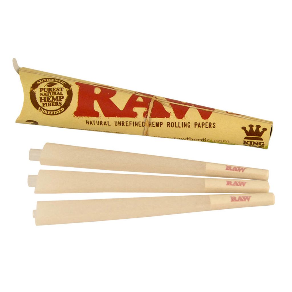 AUTHENTIC Raw Rolling Paper Pre-Rolled Organic Cones King Size 32 Cones