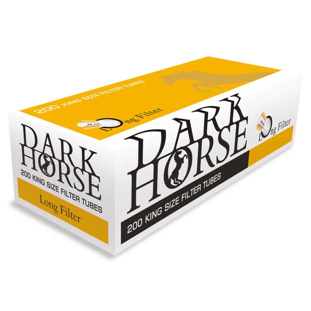 Dark Horse Cigarette Tubes Long Filter, King Size Tubes, 20 mm filter length 1 box (200 tubes)