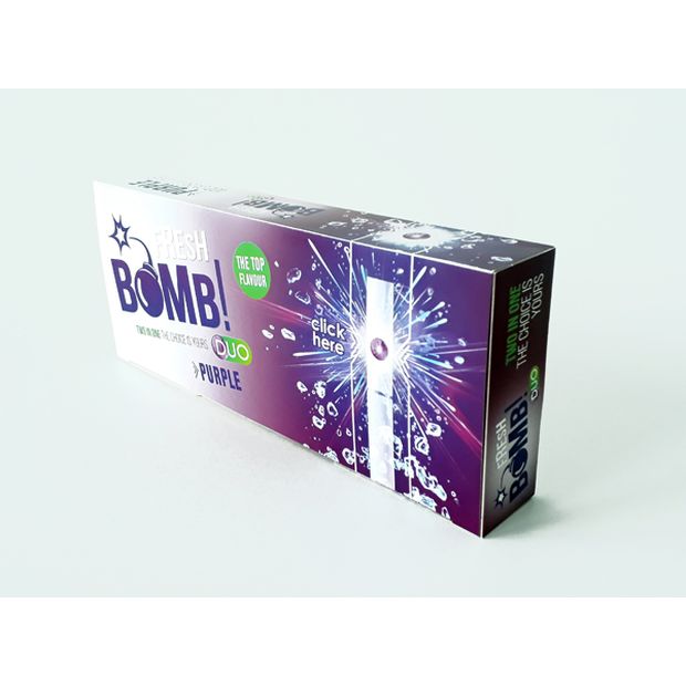 Fresh Bomb Purple Click Tubes with aroma capsule 5 boxes (500 tubes)