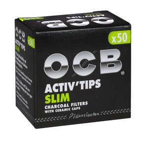 OCB ActivTips Slim Unbleached-7 mm-Virgin-Aktivkohlefilter mit Keramikkappen 2 