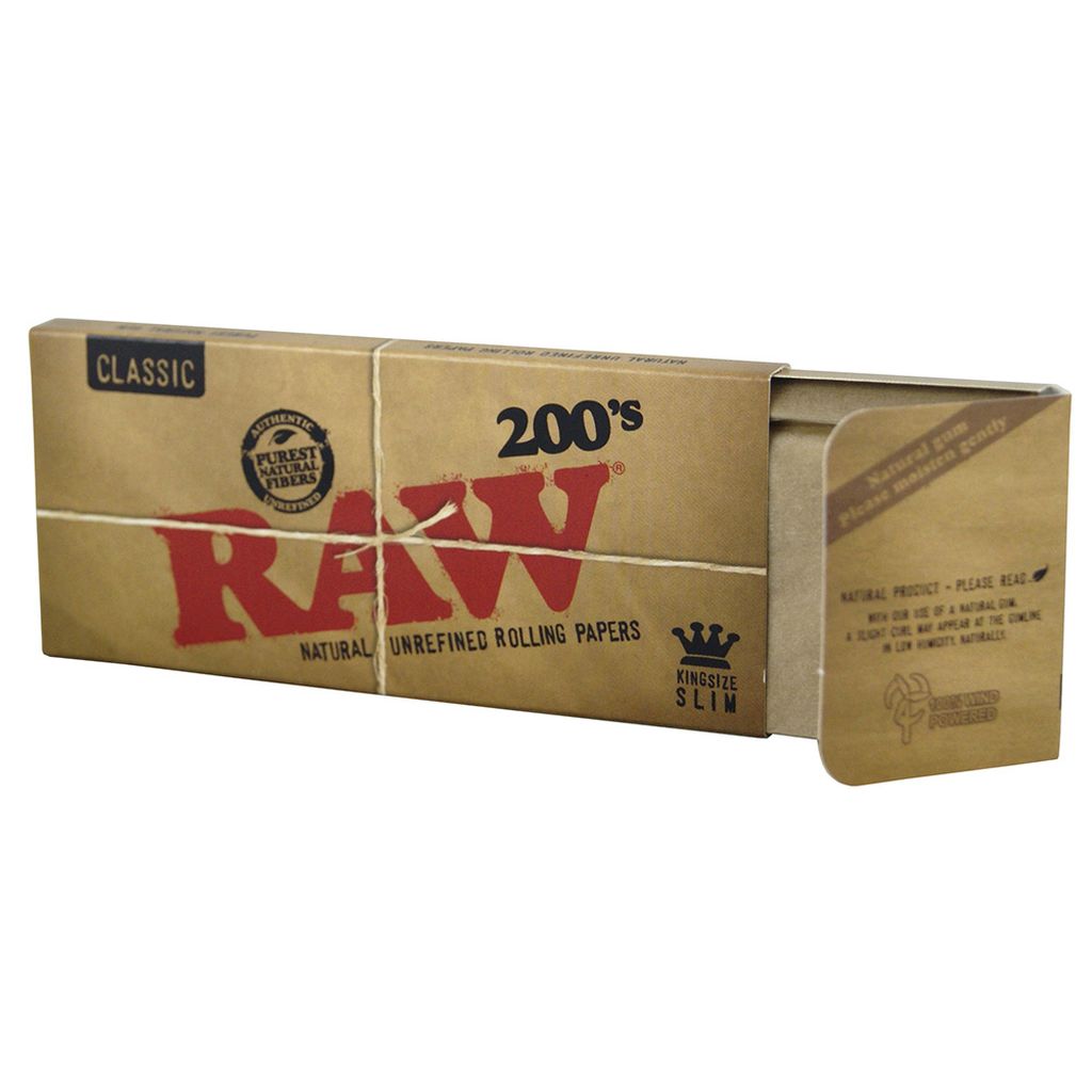 Box mit 50 Heftchen Raw Classic King Size Slim Zigarettenpapier