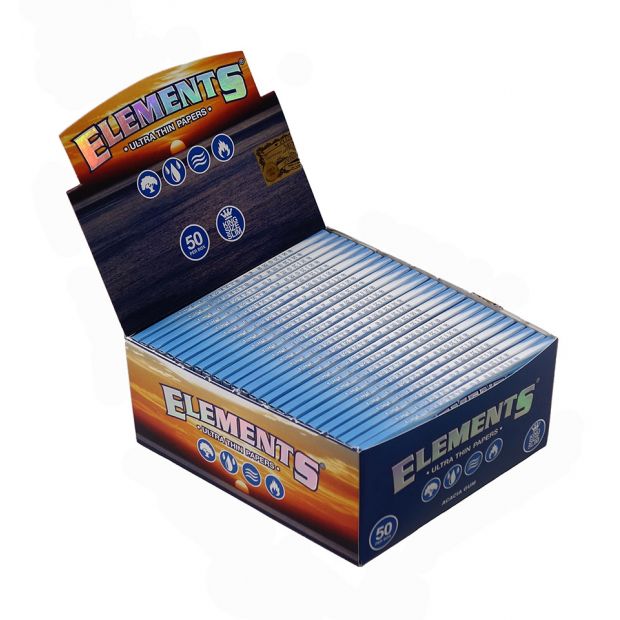 Elements King Size slim Papers Blättchen aus Reis Rolling Paper NEU! 5 Boxen (250 Booklets)
