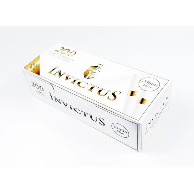 Invictus Tubes with golden Ring, 20mm Filter, 200 per Box 20 boxes (4000 tubes)