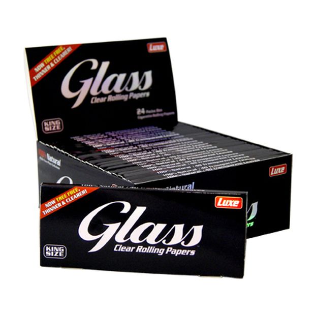 Glass Clear Rolling Papers, King Size Slim Blttchen aus Zellulose, transparent 5 Boxen (120 Heftchen)