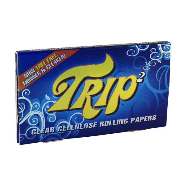 Trip 2 Clear Cigarette Papers aus Zellulose, 1 ¼ Format, 50 transparente Blättchen pro Heftchen 6 Heftchen