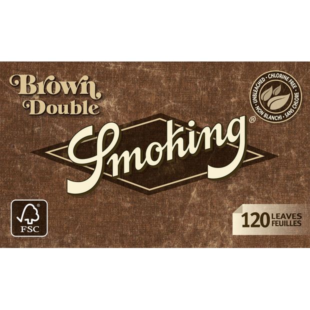 Smoking Brown Double Window, 120 regular, unbleached Papers per Booklet 10 booklets