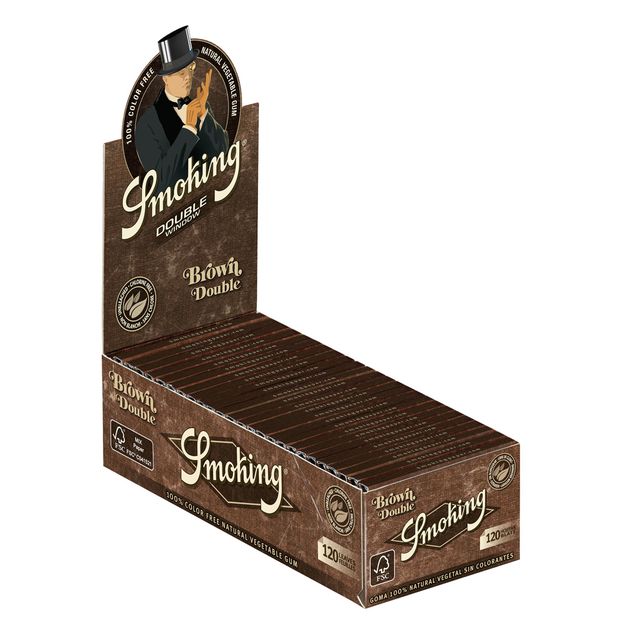 Smoking Brown Double Window, 120 regular, unbleached Papers per Booklet 2 boxes (50 booklets)