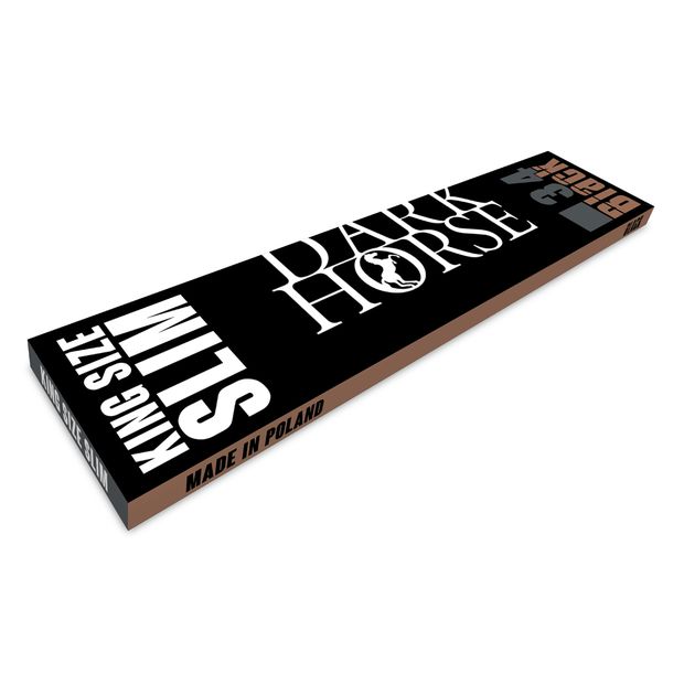 Dark Horse Black, King Size Slim Papers, 34 Blatt pro Heft 10 Heftchen