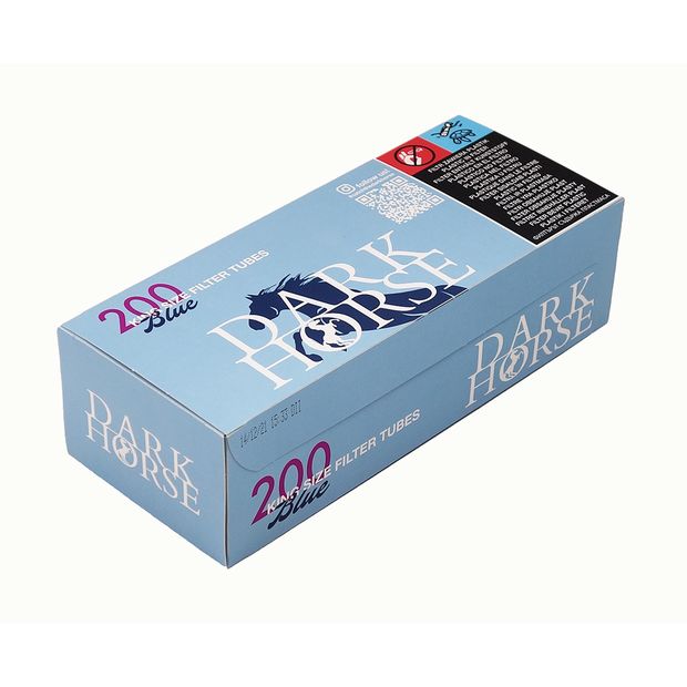 Dark Horse King Size Tubes Blue Super Flow, 200 Zigarettenhlsen pro Box 5 Boxen (1000 Hlsen)