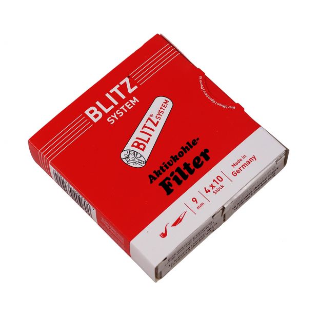 BLITZ SYSTEM Aktivkohle-Filter, 9 mm Durchmesser, 40er Pack 1 Packung (40 Filter)
