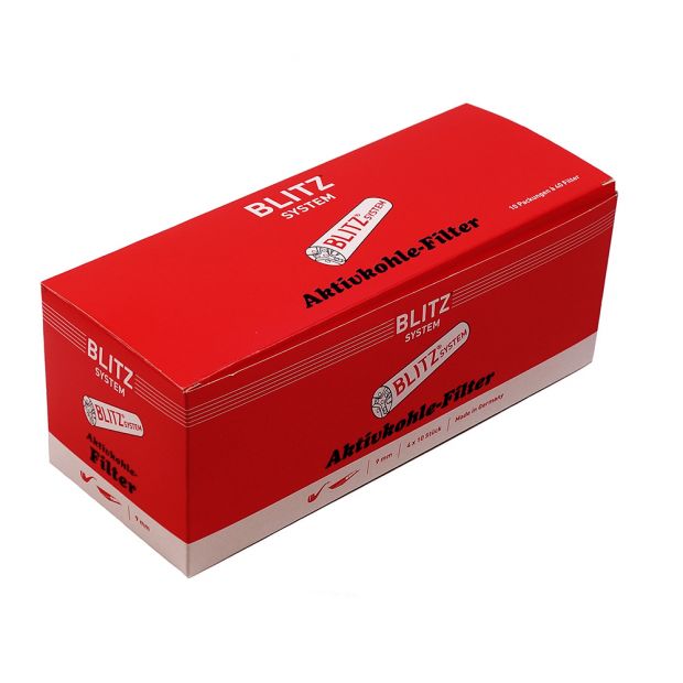 BLITZ SYSTEM Aktivkohle-Filter, 9 mm Durchmesser, 40er Pack 2 Boxen (20 Packungen)