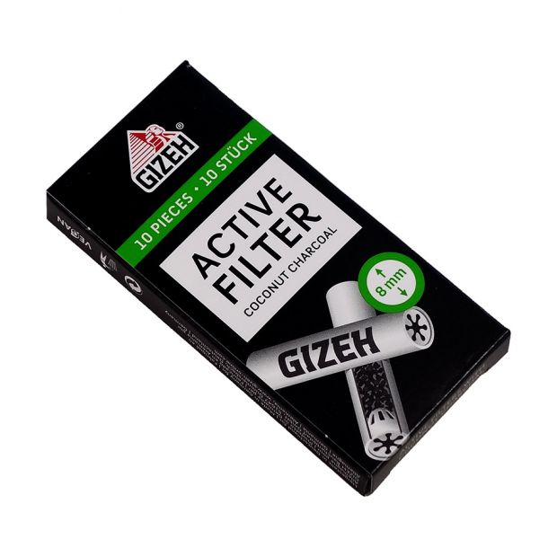 GIZEH Active Filter, 8 mm Durchmesser, handliches 10er-Päckchen 5 Packungen (50 Filter)