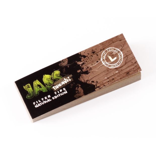JASS Brown Filtertips Natural Edition, perforated, Size L = 22 mm wide! 10 booklets (500 tips)