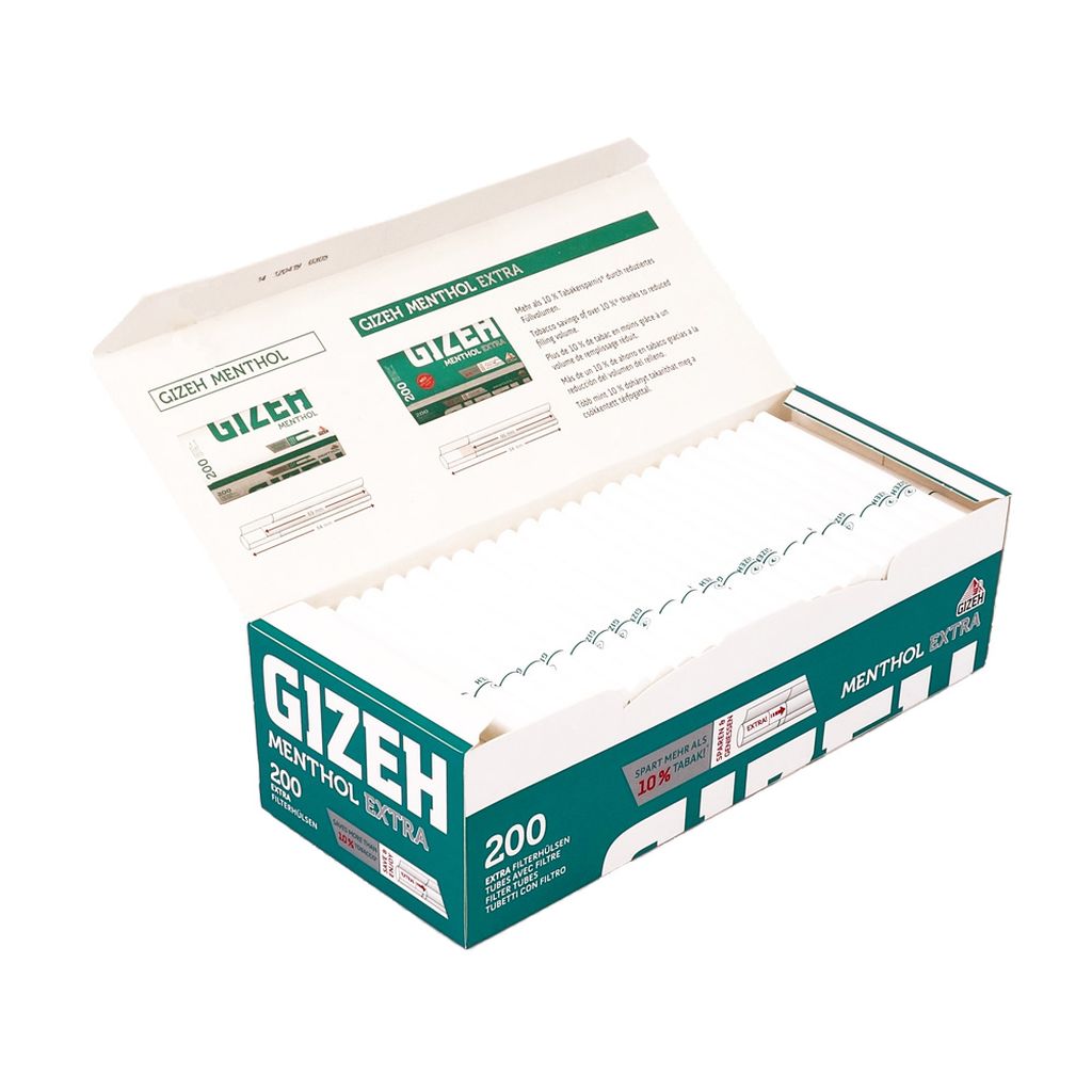 GIZEH Menthol Extra 200 Filterhülsen, extra-langer Filter, 200 Hülsen, 7,79  €
