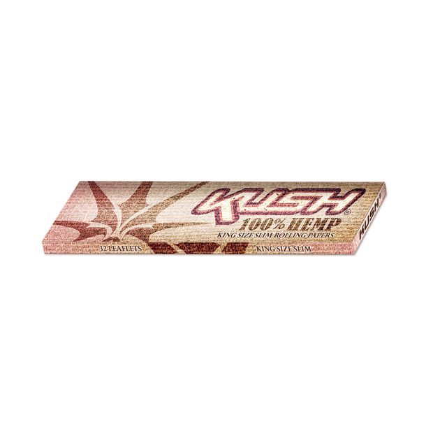 KUSH King Size Slim Papers Hemp, 50 Hemp-Papers per Booklet, 50 Booklets per Box 10 booklets