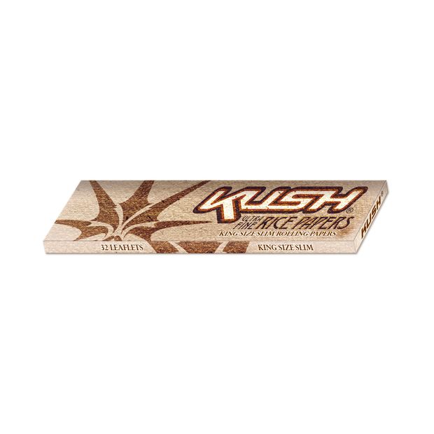 KUSH King Size Slim Papers Rice, 50 Rice-Papers per Booklet, 50 Booklets per Box 10 booklets