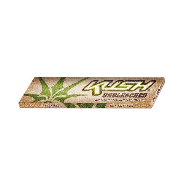 KUSH King Size Slim Papers Unbleached, 50 unbleached Papers per Booklet 10 booklets