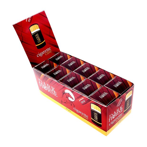 Dark Horse Cigarette Case, rundes Zigaretten-Etui, Platz für 16 Zigaretten 1 Box (10 Etuis)