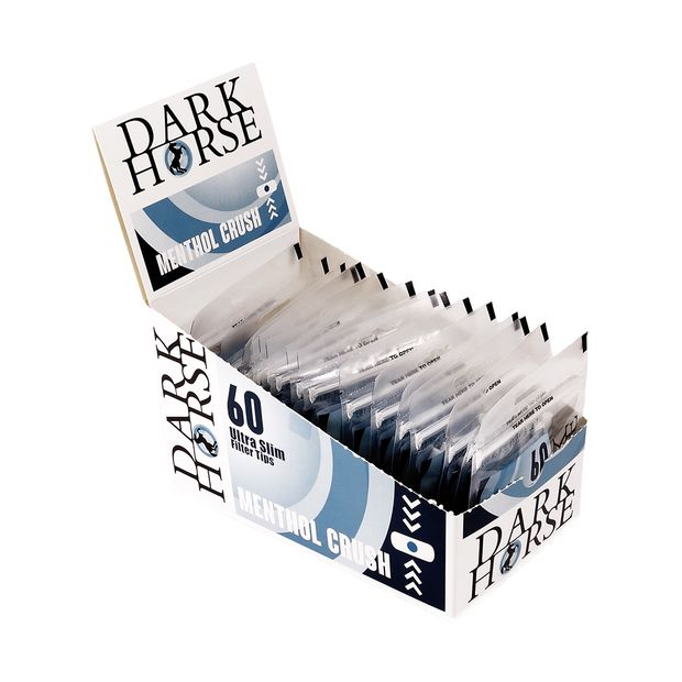 Dark Horse Ultra Slim Filter Tips Menthol Crush, 6 mm, 60 Filters per Bag 2 boxes (32 bags)