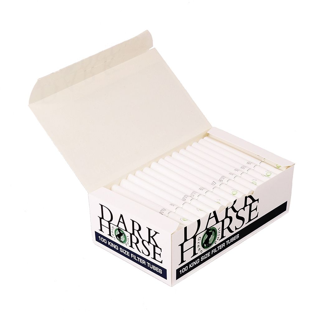 100 Stück-Packung Dark Horse Green Point Menthol CLICK Zigarettenhülsen