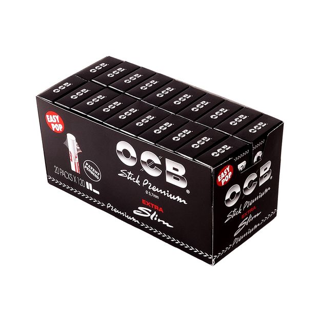 OCB Stick Premium Extra Slim, 5,7 mm Durchmesser, 20 x 6 Filter pro Packung 1 Box (20 Packungen)