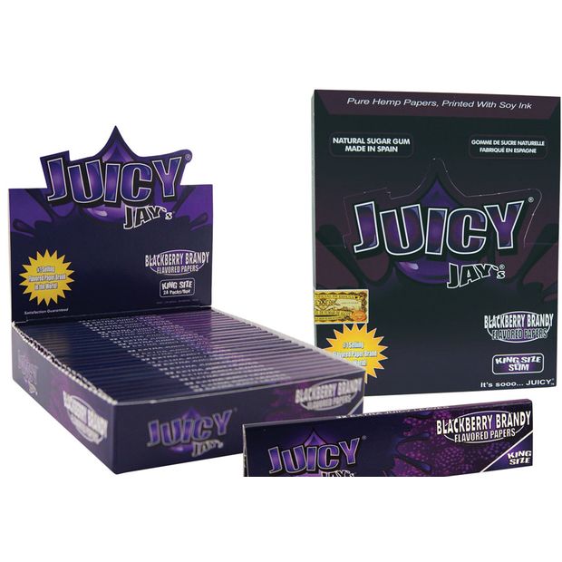 1 Box (24x) Juicy Jays King Size Papers Blackberry Brandy flavored