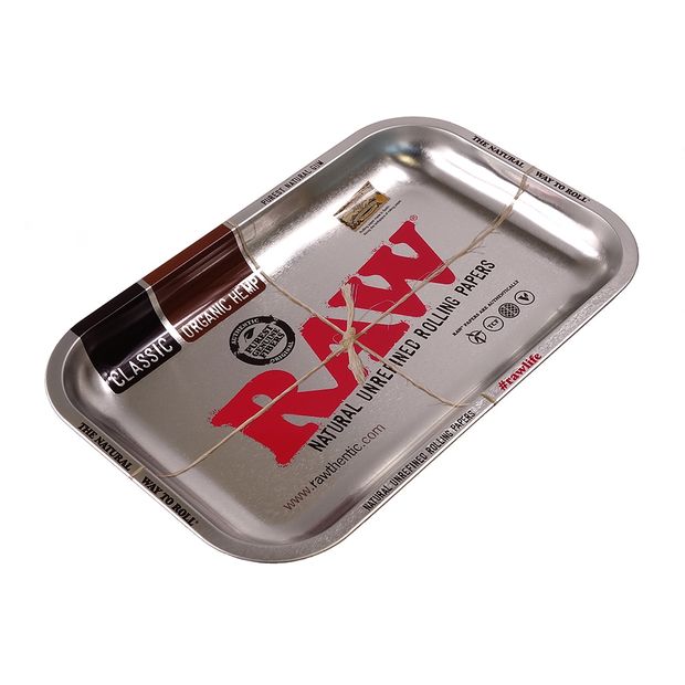 RAW Steel Tray SMALL, Rolling-Tray made of Metal 20 mini-trays