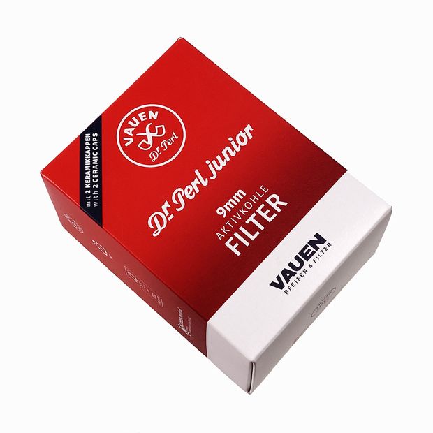 VAUEN Dr. Perl junior Aktivkohlefilter, 9 mm Durchmesser, 180er-Vorratsbox 8 Boxen (1 Umkarton / 1.440 Filter)