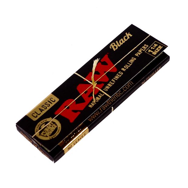 RAW Black 1  Papers, 50 ultra-thin Medium Papers per Booklet, 24 Booklets per Box 6 booklets