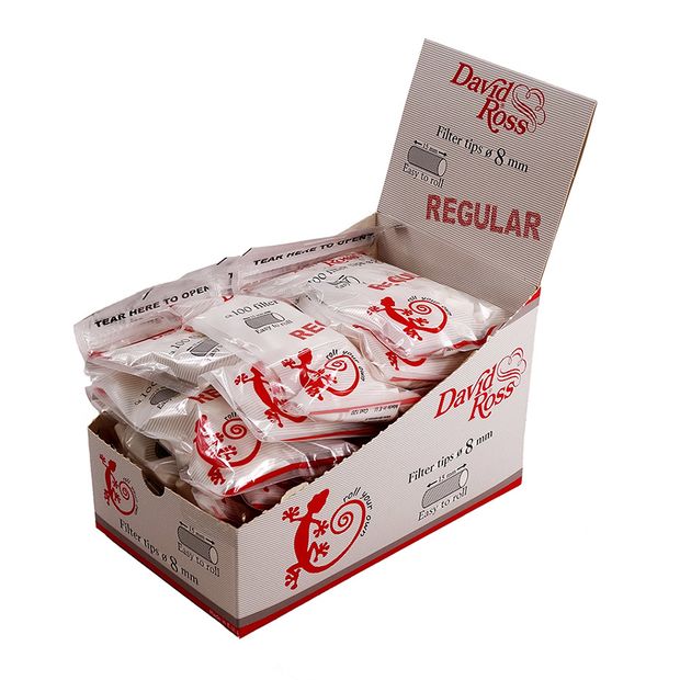 David Ross Filters REGULAR, 8 x 15 mm, non-wrapped, approx. 100 pieces per bag

 1 box (15 bags)