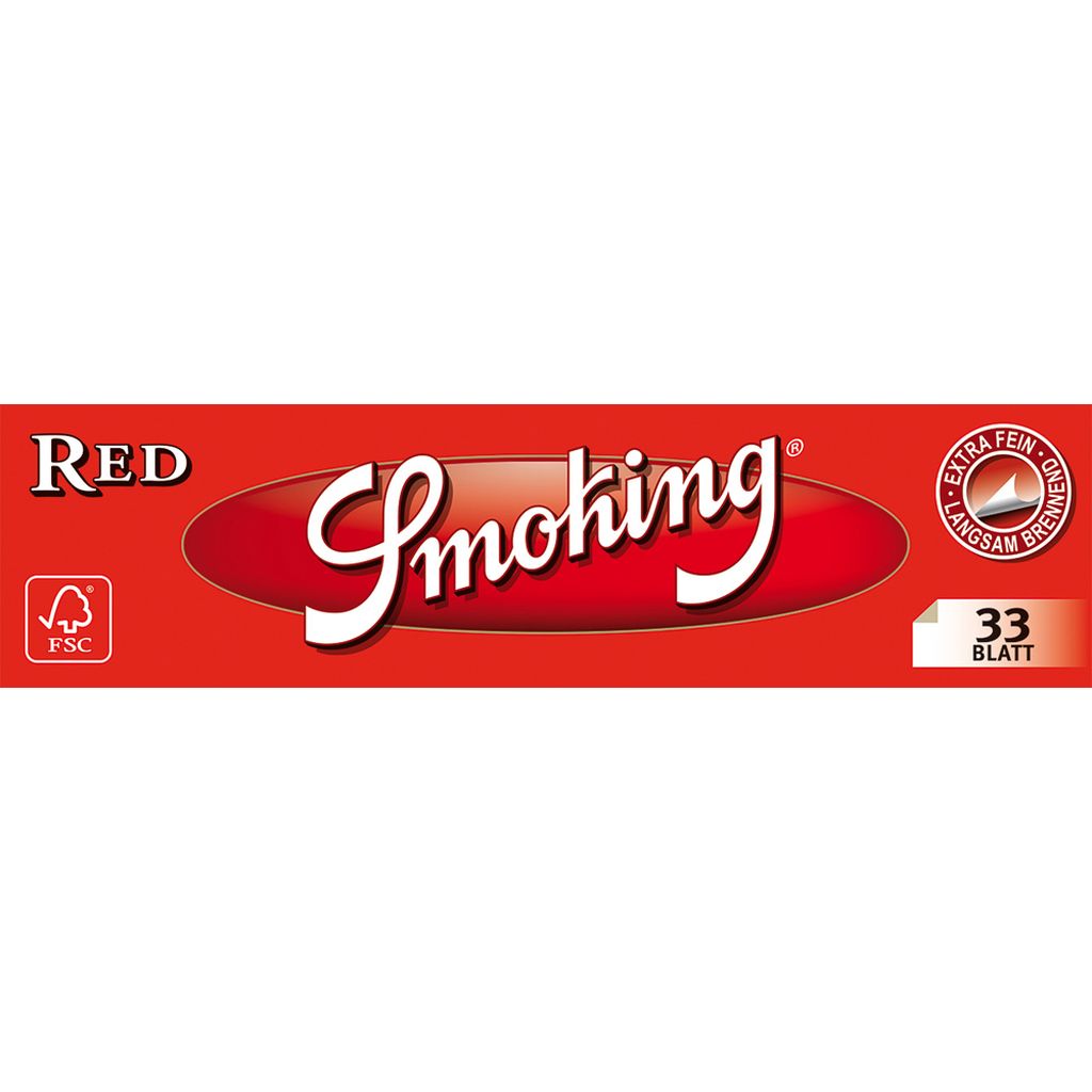 5 x 33 Blättchen Long Papers Original® Smoking® RED King Size Papers 