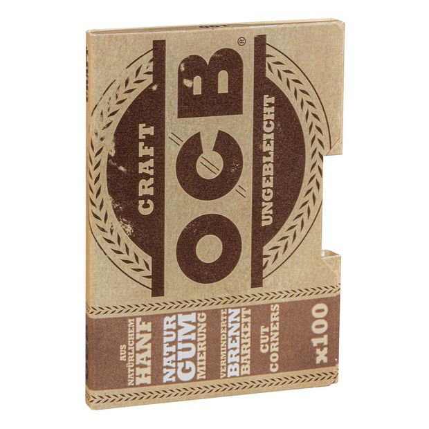 OCB Craft, short hemp papers, double window, 100 papers per booklet 5 booklets