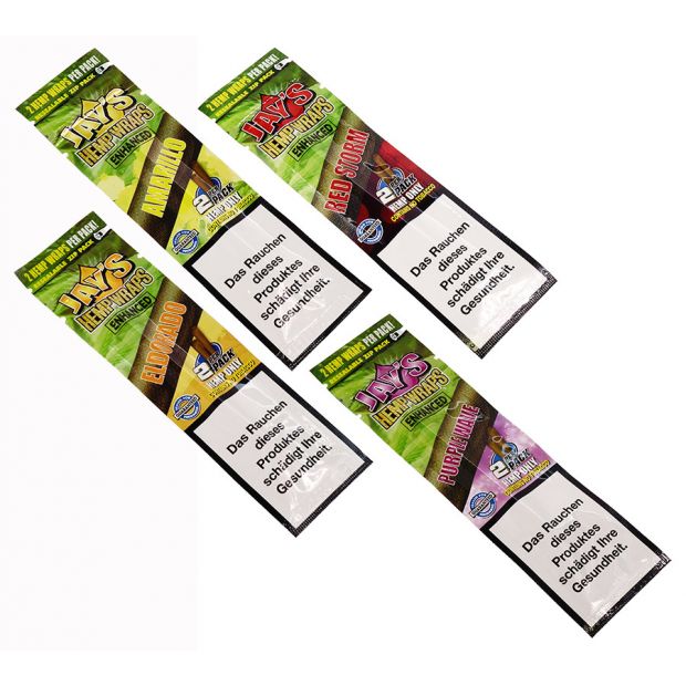 Juicy Jays Hemp Wraps Enhanced-Mix, 4 new Flavours to choose from 8 packages
