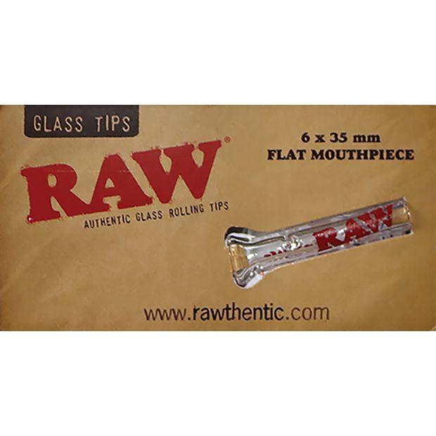 RAW Glass Tips Flat, glass tips with a flat mouthpiece 6 tips