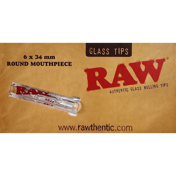 RAW Glass Tips Round, glass tips with a round mouthpiece 6 tips