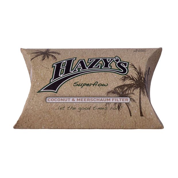 Hazys Superflow Coconut & Meerschaum filters slims, 6 mm diameter, 50 pcs per package 1 package (50 filters)