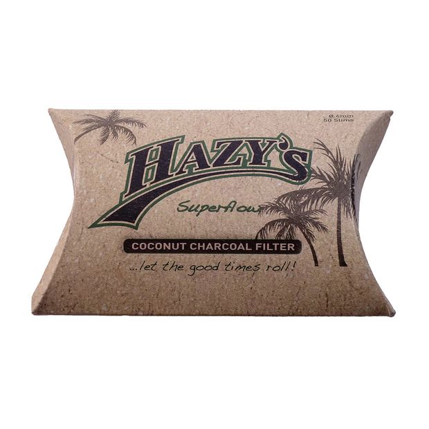 Hazys Superflow coconut filters slims, 6 mm diameter, 50 pcs per package 1 package (50 filters)