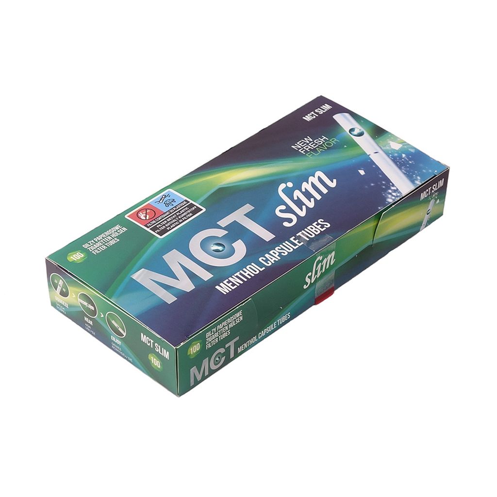 MCT slim menthol tubes, 6,8 mm diameter, 100 cigarette tubes per