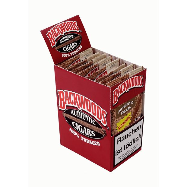 Backwoods Cigarren Authentic (aromatischer Geschmack), 5 Stck pro Beutel 1 Box (8 Beutel)
