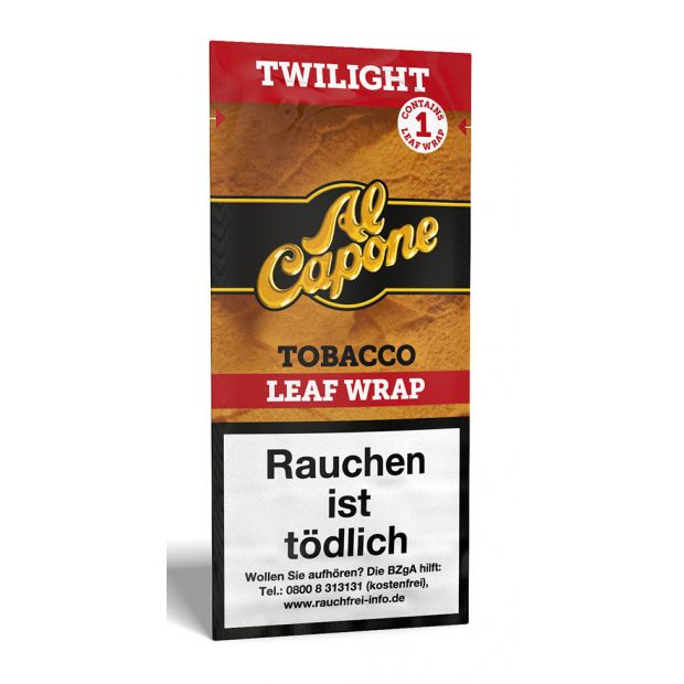 AL CAPONE Leaf Wraps, Twilight &ndash; ser, fruchtiger Tabakgeschmack - NEUE Verpackung: 18 Wraps pro Box! 1 Beutel (1 Wrap)
