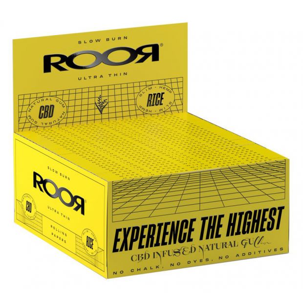 ROOR Rice Slim Kingsize Papers, 50 Heftchen pro Box 4 Boxen (200 Heftchen)