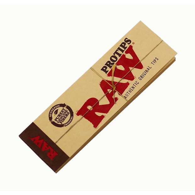 RAW PRO TIPS, unbleached and unperforated tips, 60 x 20 mm 12 booklets