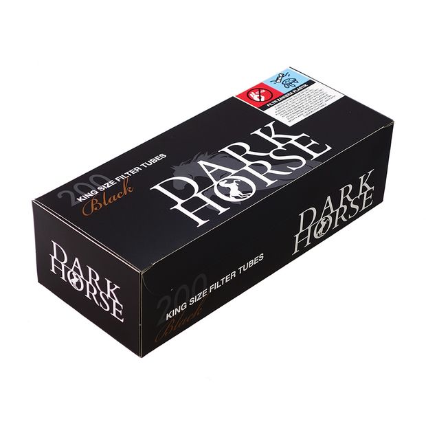 Dark Horse Black Filterhlsen, 15 mm Filter, 200 Hlsen pro Box 50 Boxen (1 Umkarton)